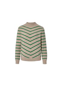 Tchibo - Pletený svetr se stojáčkem a proužky - pro ženy - vel. S 36/38 - barva: zelená/s proužky