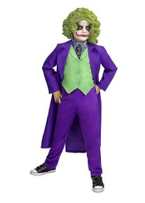 maskworld Joker Kostüm für Kinder | Halloween Kostüm für Kinder | Größe: 110-116 | Farbe: Lila