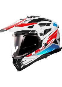 LS2 MX702 Pioneer II Namib, adventure helmet , color: White/Blue/Red , size: M