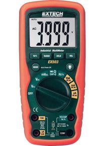 Extech EX503 Hand-Digital-Multimeter Kapazitätsmessung wasserdicht IP67 9V Block 600V rot