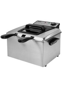 Princess 185000 Kaltzonen Fritteuse 5 Liter 6-7 Personen Thermostat 3270 Watt silber matt