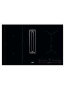 AEG CCE84543CB Induktionskochfeld mit Dunstabzug 77cm breit Glaskeramik Bridge-Funktion Umluft schwarz