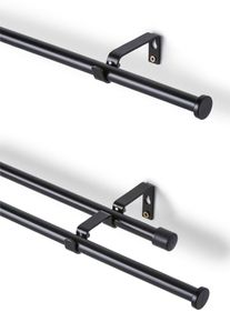 Záclonová tyč koncovka kolečko | Černá | Vel. 120 cm| bonprix