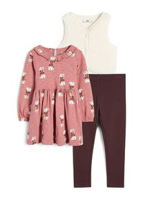 C&Amp;A Motivy pejsků-souprava-šaty, vesta a legíny-3dílná, Růžové, Größe: 140