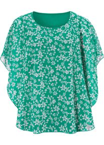 Damske Žoržetová halenka s vrstveným vzhledem smaragdová-vzor ,velikost 56