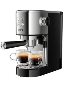 Krups XP442C11 Virtuoso Siebträgermaschine Espressomaschine Milchaufschäumdüse 1 Liter schwarz