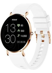 XCOAST Siona 2 Smartwatch Fitness-Uhr Puls Schlafdauer WhatsApp 42mm wei&szlig;