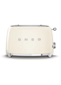 Smeg TSF01CREU 50"s Style Toaster, 950 W, 2-Schlitze, 6 Röststufen, creme