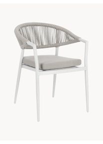 Bizzotto Stohovatelná kovová zahradní židle s polštářem Millor Bílá Umělé vlakno, Kov, Látka Š 57 cm, H 61 cm