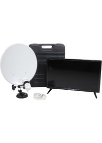 EasyFind Camping-Set Satanlage Travel 24" LED TV Fernseher Triple Tuner Camping