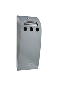 Nástěnný popelník BRISBANE, ocelový, šedý, pozinkovaná ocel, tmavě šedá