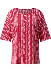 Damske Navl&eacute;kac&iacute; halenka s vertik&aacute;ln&iacute;m proužkovan&yacute;m vzorem jahodov&aacute;-b&iacute;l&aacute;-potisk ,velikost 42