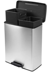 curver Deco bin slim Duo Mülleimer Abfalleimer 52 Liter 86x615x284mm silber schwarz