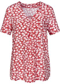 Damske Navl&eacute;kac&iacute; halenka se vzorem listů, čist&aacute; visk&oacute;za lososov&aacute;-potisk ,velikost 38