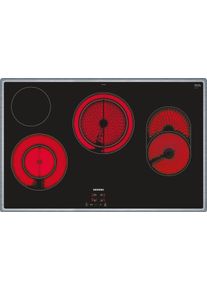 Siemens ET845HH17 Autarkes Glaskeramik Kochfeld, Glaskeramik, 80 cm breit, Sensor-Tasten, Edelstahl-Rahmen, schwarz