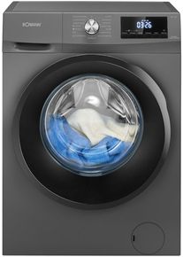 Bomann WAT 7186 8kg/5kg Waschtrockner, 60cm breit, 1400U/min, Kindersicherung, Wasserüberlaufsicherung, Unwuchtkontrolle, Titan schwarz (771861)