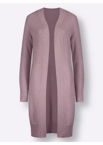 Damske Pletený kabátek s kombinací pletených vzorů slézová ,velikost 46