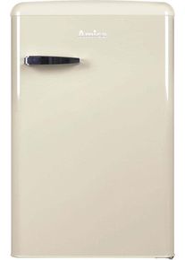 Amica KS 15615 B Stand-Kühlschrank 55cm breit 108 Liter mit Gefrierfach Retro Design coffee cream