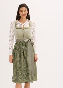 Dirndl se z&aacute;stěrou s flitry (2d&iacute;ln&aacute; souprava) | Zelen&aacute; | Vel. 44| bonprix