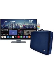 Falcon WebOS SMART Camping TV 19" (47cm) + Tragetasche, DVD, HD-Ready, Wifi, BT 5.0, Triple Tuner S2/T2C