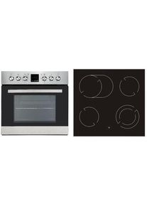 PKM BIC1000 IX4 EEK: A Einbauherdset mit Glaskeramikkochfeld, 59,5 cm breit, 56 L, Timer, Versenkknebel, Edelstahl