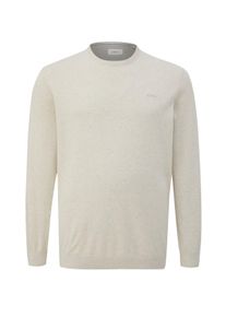 Velké Velikosti - s.Oliver - Lehký bavlněný svetr s výšivkou loga - 3XL - Bílá