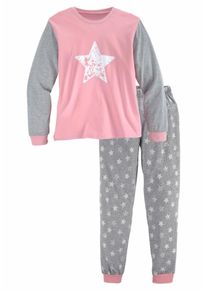 Arizona Dívka Pyžamo šedý melír / růžová / offwhite 134/140