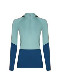 Icebreaker Women's Merino 200 Oasis+ L/S Half Zip Hoodie Merino base layer Women (XL, turquoise/blue)