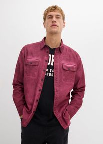 Košile s dlouhým rukávem a sepraným vzhledem z čisté bavlny | Červená | Vel. 39/40 (M) | bonprix