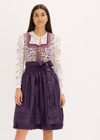 Kroj Dirndl s vy&scaron;&iacute;vanou z&aacute;stěrou (2d&iacute;ln&aacute; souprava) | Fialov&aacute; | Vel. 50| bonprix