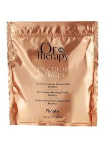 Fanola Oro Therapy De-Color Keratin běl&iacute;c&iacute; pr&aacute;&scaron;ek Zesvětlov&aacute;n&iacute; a odbarvov&aacute;n&iacute; vlasů 500 g