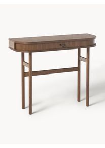Konzolový stolek s žebrovanou přední stranou Front Hnědá Dřevo, Masivní dřevo Š 100 cm, V 80 cm | Westwing Collection