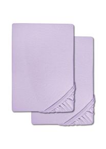 Fitted sheet microfiber interlock jersey lilac 90 x 190 - 100 x 200 cm double pack