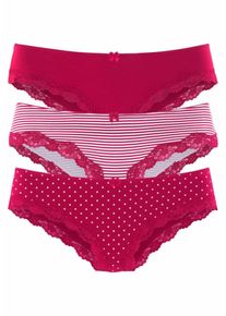 Lascana Ženy Kalhotky ohniv&aacute; červen&aacute; / b&iacute;l&aacute; M
