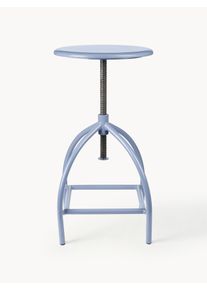 Broste Copenhagen Výškově nastavitelná stolička Sire Modrá Dřevo, Kov, Masivní dřevo Ø 33 cm, V 46-73 cm