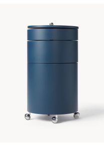 Verpan Kulat&aacute; skř&iacute;ňka na kolečk&aacute;ch Barboy, design Verner Panton Modr&aacute; Dřevo &Oslash; 38 cm, V 73 cm