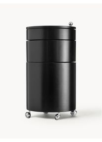 Verpan Kulat&aacute; skř&iacute;ňka na kolečk&aacute;ch Barboy, design Verner Panton Čern&aacute; Dřevo &Oslash; 38 cm, V 73 cm