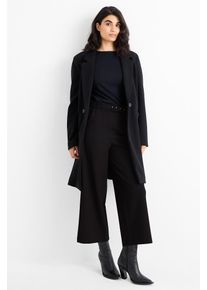 C&Amp;A Žerzejové kalhoty s páskem-high waist-wide leg, Černé, Größe: 46
