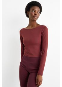 C&Amp;A Krátké tričko s dlouhým rukávem, Červené, Größe: M