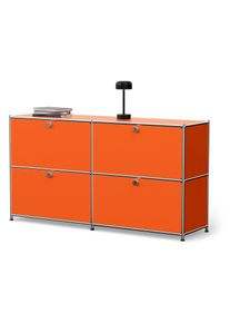 Tchibo - Kovová odkládací skříňka »Cn3« se 4 výklopnými dvířky - barva: oranžová