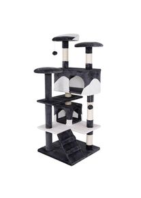 Škrabadlo Lionto, 130 cm šedá/bílá kočka