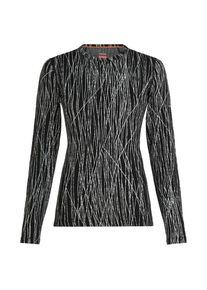 Icebreaker Women's Merino 260 Tech Vertex L/S Crewe AOP Merino base layer Women (XS, grey)