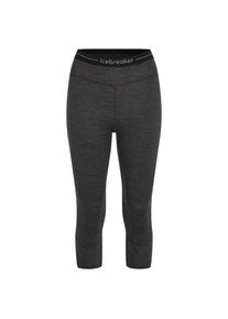 Icebreaker Women's Merino 260 Zoneknit 3/4 Leggings Merino base layer Women (XL, black/grey)