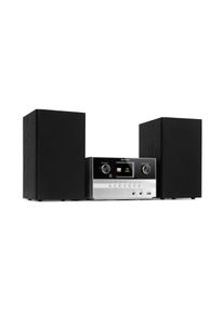 Auna Connect System, stereo systém + reproduktor, 20 W max., internet / DAB +, stříbrný