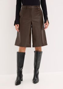 Bermudy z uměl&eacute; kůže | Hněd&aacute; | Vel. 38 | bonprix