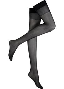 Podvazkov&eacute; punčochy 20 DEN Satin Sheer | Čern&aacute; | Vel. 40/42 (M) | bonprix