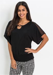 Halenka z čist&eacute; visk&oacute;zy | Čern&aacute; | Vel. 36 | bonprix