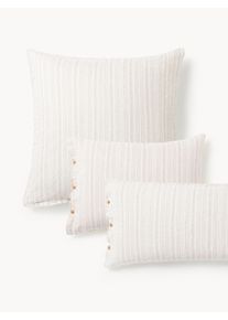 Povlak na polštář z praného lnu s proužky Telma Béžová Len Š 60 cm, D 70 cm | Westwing Collection