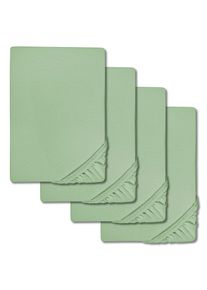 Prostěradlo z mikrovlákna interlock jersey zelené 140 x 190 - 160 x 200 cm v balení po 4 kusech