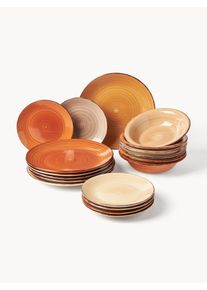 Villa D'Este Home Tivoli Sada ručně malovaného nádobí Baita, pro 6 osob (18 dílů) Terakota Hlína Pro 6 osob (18 dílů)